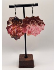 PENDIENTES ARTESANOS DE HOJA NATURAL ESQUELETIZAD