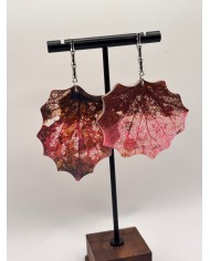 PENDIENTES ARTESANOS DE HOJA NATURAL ESQUELETIZAD