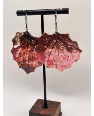PENDIENTES ARTESANOS DE HOJA NATURAL ESQUELETIZAD
