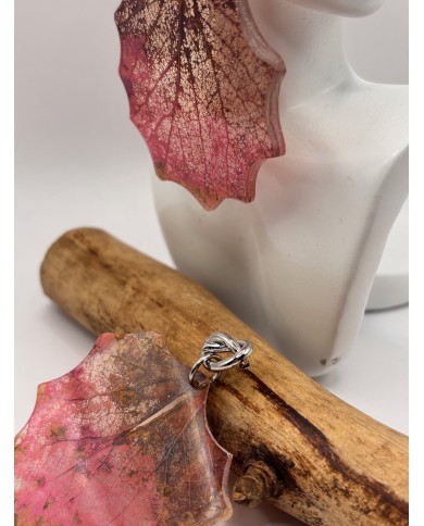 PENDIENTES ARTESANOS DE HOJA NATURAL ESQUELETIZADO