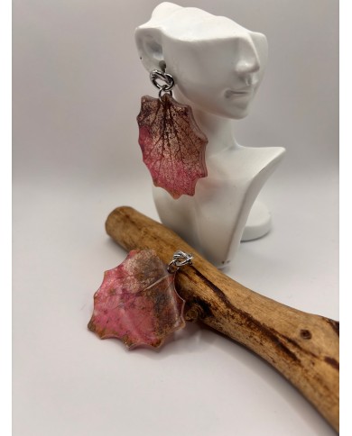 PENDIENTES ARTESANOS DE HOJA NATURAL ESQUELETIZADO