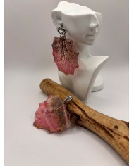 PENDIENTES ARTESANOS DE HOJA NATURAL ESQUELETIZADO