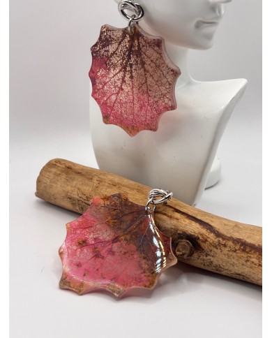 PENDIENTES ARTESANOS DE HOJA NATURAL ESQUELETIZADO