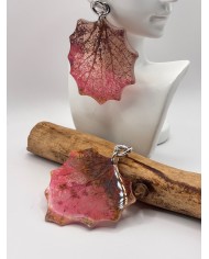 PENDIENTES ARTESANOS DE HOJA NATURAL ESQUELETIZADO