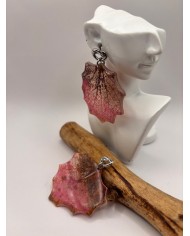 PENDIENTES ARTESANOS DE HOJA NATURAL ESQUELETIZADO