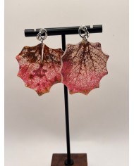 PENDIENTES ARTESANOS DE HOJA NATURAL ESQUELETIZADO
