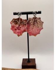 PENDIENTES ARTESANOS DE HOJA NATURAL ESQUELETIZAD