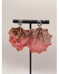 PENDIENTES ARTESANOS DE HOJA NATURAL ESQUELETIZADO