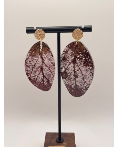 "EDICIÓN TRANSPARENCIA" PENDIENTES ARTESANOS DE HOJA NATURAL ESQUELETIZADA