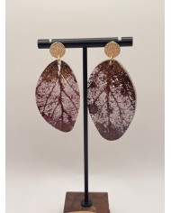 "EDICIÓN TRANSPARENCIA" PENDIENTES ARTESANOS DE HOJA NATURAL ESQUELETIZADA