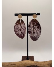 "EDICIÓN TRANSPARENCIA" PENDIENTES ARTESANOS DE HOJA NATURAL ESQUELETIZADA