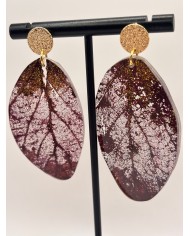 PENDIENTES ARTESANOS DE HOJA NATURAL ESQUELETIZADO