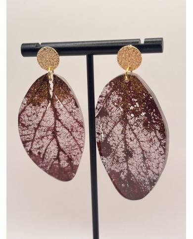 "EDICIÓN TRANSPARENCIA" PENDIENTES ARTESANOS DE HOJA NATURAL ESQUELETIZADA