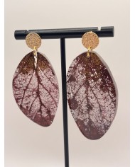 "EDICIÓN TRANSPARENCIA" PENDIENTES ARTESANOS DE HOJA NATURAL ESQUELETIZADA