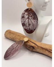 "EDICIÓN TRANSPARENCIA" PENDIENTES ARTESANOS DE HOJA NATURAL ESQUELETIZADA