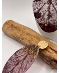 "EDICIÓN TRANSPARENCIA" PENDIENTES ARTESANOS DE HOJA NATURAL ESQUELETIZADA