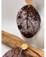 "EDICIÓN TRANSPARENCIA" PENDIENTES ARTESANOS DE HOJA NATURAL ESQUELETIZADA