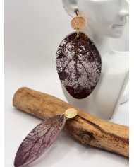 "EDICIÓN TRANSPARENCIA" PENDIENTES ARTESANOS DE HOJA NATURAL ESQUELETIZADA