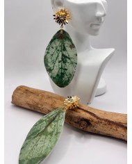 PENDIENTES ARTESANOS DE HOJA NATURAL ESQUELETIZADA