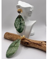PENDIENTES ARTESANOS DE HOJA NATURAL ESQUELETIZADA
