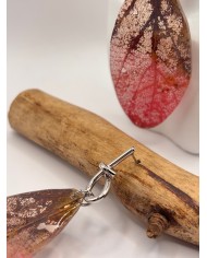 "EDICIÓN TRANSPARENCIA" PENDIENTES ARTESANOS DE HOJA NATURAL ESQUELETIZADA