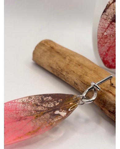 "EDICIÓN TRANSPARENCIA" PENDIENTES ARTESANOS DE HOJA NATURAL ESQUELETIZADA