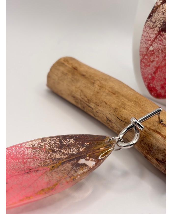 "EDICIÓN TRANSPARENCIA" PENDIENTES ARTESANOS DE HOJA NATURAL ESQUELETIZADA