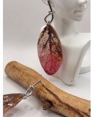 "EDICIÓN TRANSPARENCIA" PENDIENTES ARTESANOS DE HOJA NATURAL ESQUELETIZADA