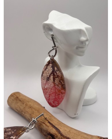 "EDICIÓN TRANSPARENCIA" PENDIENTES ARTESANOS DE HOJA NATURAL ESQUELETIZADA