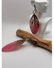 "EDICIÓN TRANSPARENCIA" PENDIENTES ARTESANOS DE HOJA NATURAL ESQUELETIZADA