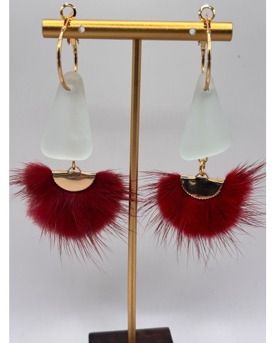 PENDIENTES DE  CRISTAL MARINO O LÁGRIMAS DE SIRENA