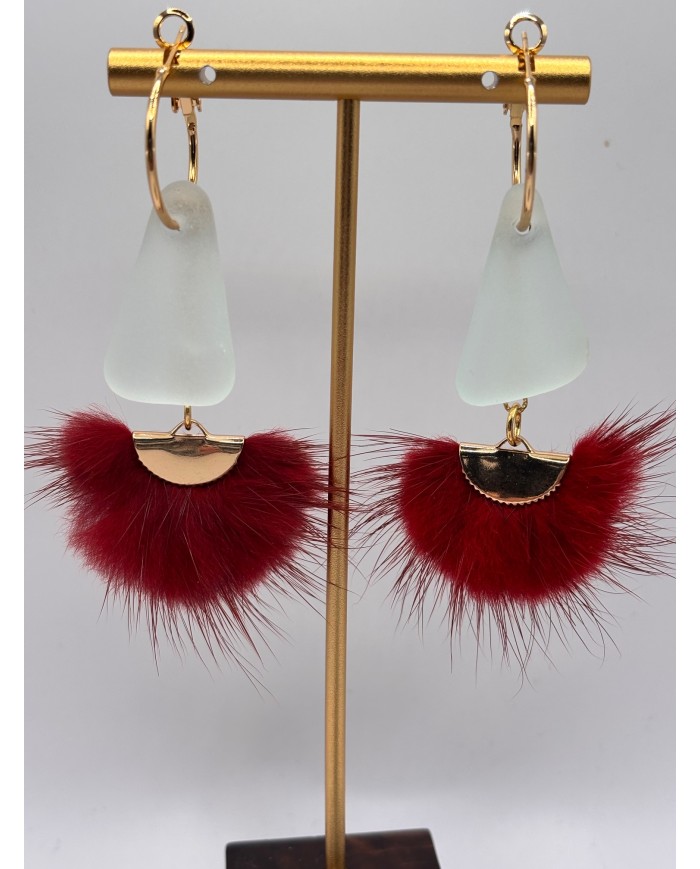 PENDIENTES DE  CRISTAL MARINO O LÁGRIMAS DE SIRENA