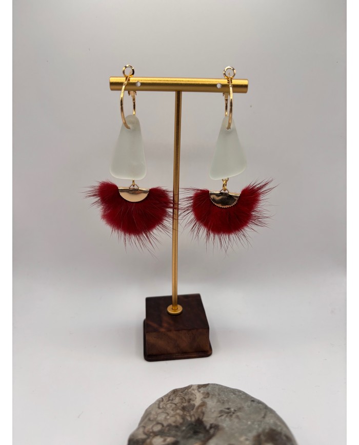 PENDIENTES DE  CRISTAL MARINO O LÁGRIMAS DE SIRENA