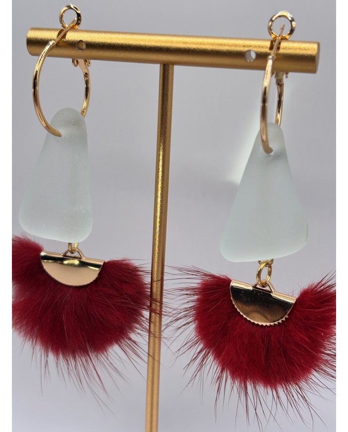 PENDIENTES DE  CRISTAL MARINO O LÁGRIMAS DE SIRENA