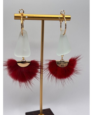 PENDIENTES DE  CRISTAL MARINO O LÁGRIMAS DE SIRENA