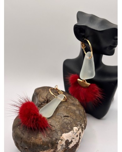 PENDIENTES DE  CRISTAL MARINO O LÁGRIMAS DE SIRENA