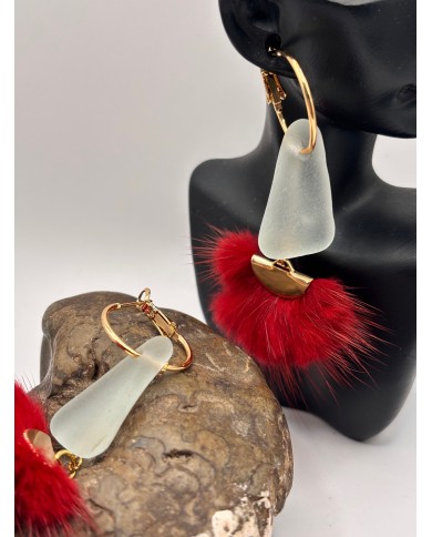 PENDIENTES DE  CRISTAL MARINO O LÁGRIMAS DE SIRENA