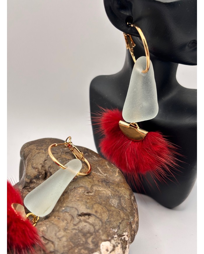 PENDIENTES DE  CRISTAL MARINO O LÁGRIMAS DE SIRENA