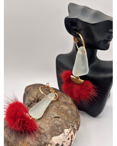 PENDIENTES DE  CRISTAL MARINO O LÁGRIMAS DE SIRENA