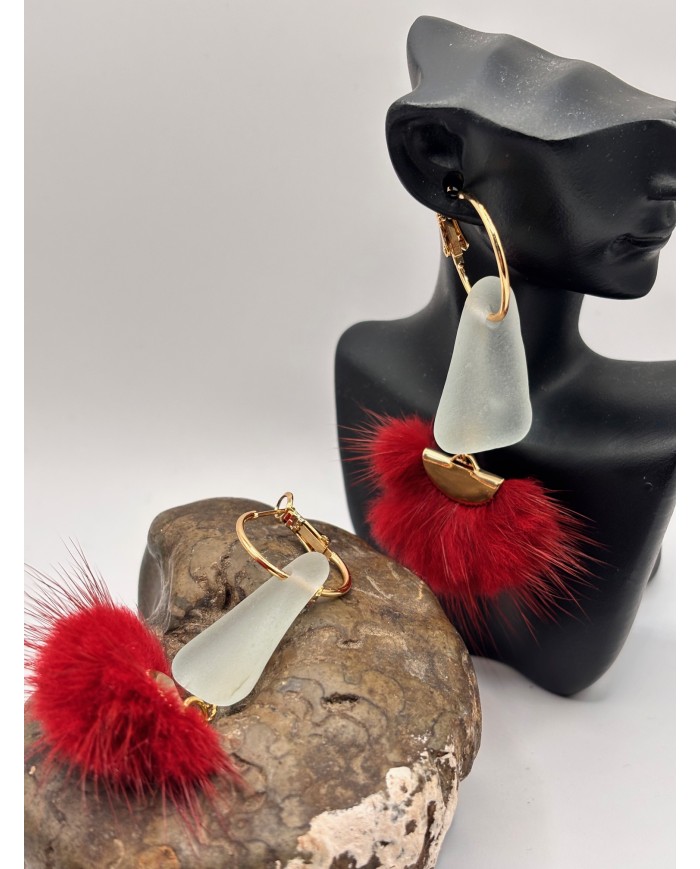 PENDIENTES DE  CRISTAL MARINO O LÁGRIMAS DE SIRENA