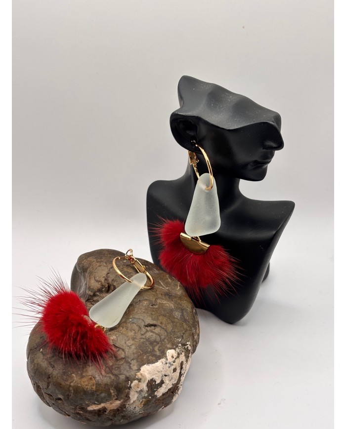 PENDIENTES DE  CRISTAL MARINO O LÁGRIMAS DE SIRENA