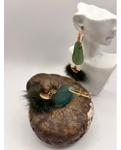 PENDIENTES DE CRISTAL MARINO O LÁGRIMAS DE SIREN