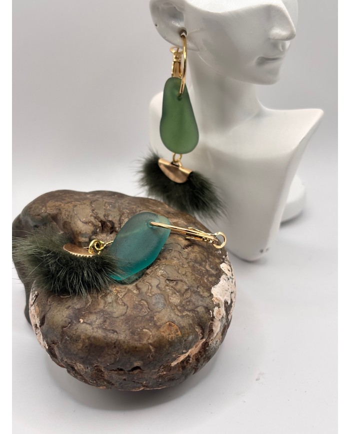 PENDIENTES DE CRISTAL MARINO O LÁGRIMAS DE SIREN