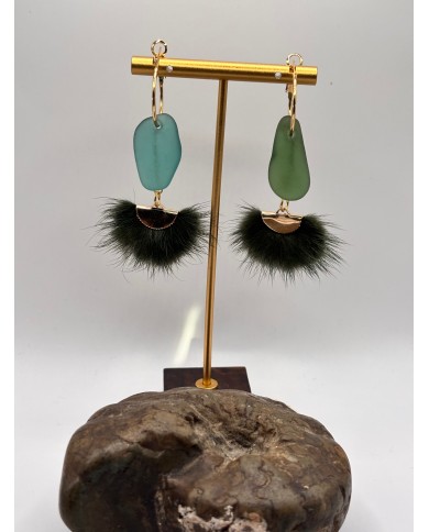 PENDIENTES DE CRISTAL MARINO O LÁGRIMAS DE SIREN