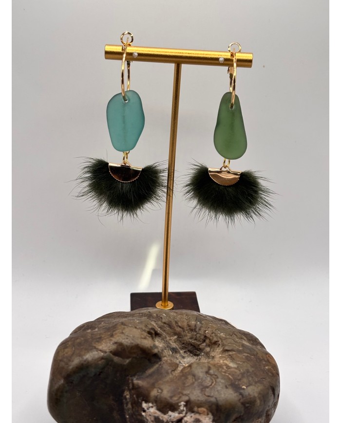 PENDIENTES DE CRISTAL MARINO O LÁGRIMAS DE SIREN