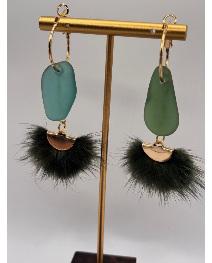 PENDIENTES DE CRISTAL MARINO O LÁGRIMAS DE SIREN