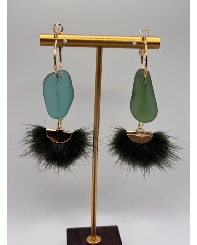 PENDIENTES DE CRISTAL MARINO O LÁGRIMAS DE SIREN