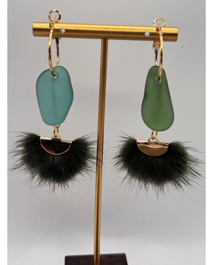 PENDIENTES DE CRISTAL MARINO O LÁGRIMAS DE SIREN