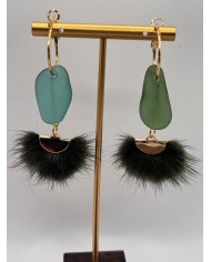 PENDIENTES DE CRISTAL MARINO O LÁGRIMAS DE SIREN