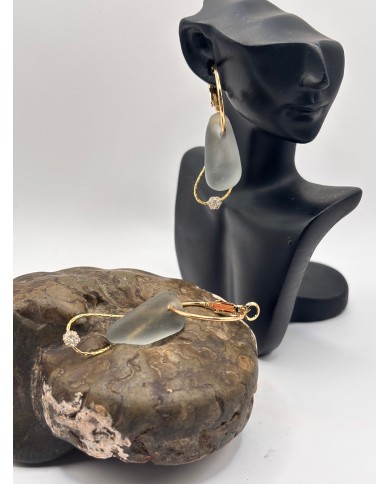 PENDIENTES DE CRISTAL MARINO O LÁGRIMAS DE SIRENA